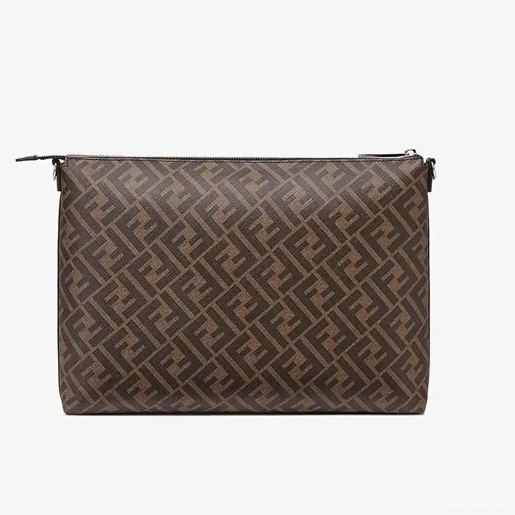 Cheap Fendi Motif FF Fabric Slim In Brown Messenger Bag 0615